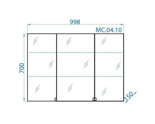 Зеркальный шкаф 99,8x70 см белый глянец Aqwella MC.04.10