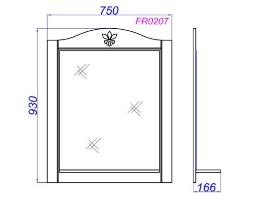 Зеркало 75x93 см белый глянец Aqwella Franchesca FR0207