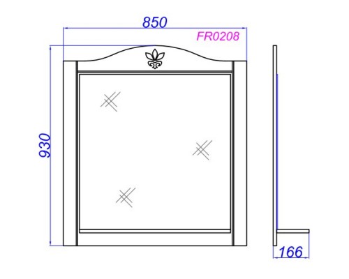 Зеркало 85x93 см белый глянец Aqwella Franchesca FR0208