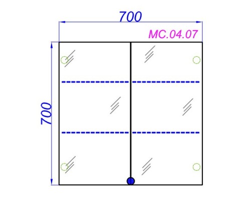 Зеркальный шкаф 70х70 см дуб сонома Aqwella MC.04.07/DS