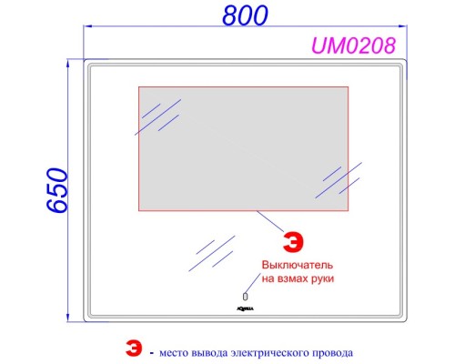 Зеркало 80x65 см Aqwella UM0208