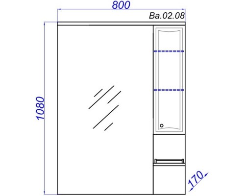 Зеркальный шкаф 80x108 см белый глянец Aqwella Barcelona Ba.02.08