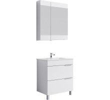 Комплект мебели белый глянец 76,5 см Aqwella Brig Br.01.07/2/W + 4640021062210 + Br.04.07/W