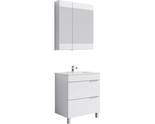 Комплект мебели белый глянец 76,5 см Aqwella Brig Br.01.07/2/W + 4640021062210 + Br.04.07/W