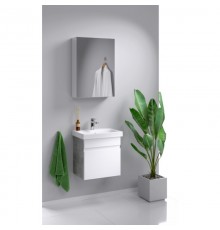 Комплект мебели белый глянец/бетон светлый 49,5 см Aqwella Smart SRT0105BS + UM-MOD50SL/1 + MC.04.05