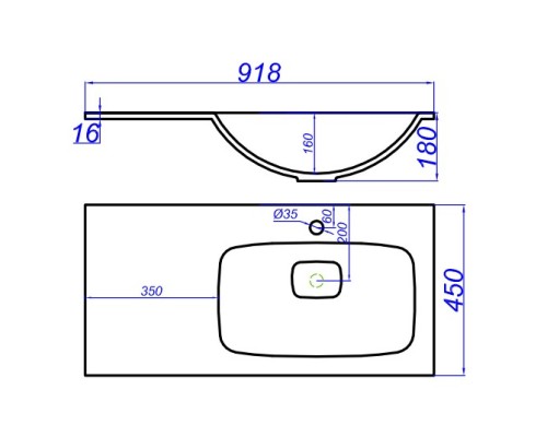 Раковина 91,8х45 см Aqwella 5 Stars Malaga Mal.09.04.D-R