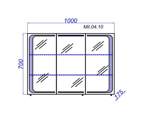 Зеркальный шкаф белый глянец 100x70 см Aqwella 5 Stars Milan Mil.04.10