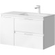 Комплект мебели белый глянец 91,8 см Aqwella 5 Stars Accent ACC0109RW + Mal.09.04.D-R + RM0205BLK