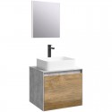 Комплект мебели бетон светлый/дуб балтийский 61 см Aqwella 5 Stars Mobi MOB0106BS + MOB0706DB + 4640021064269 + SM0206
