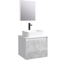 Комплект мебели белый глянец/бетон светлый 61 см Aqwella 5 Stars Mobi MOB0106W + MOB0706BS + 641945 + SM0206