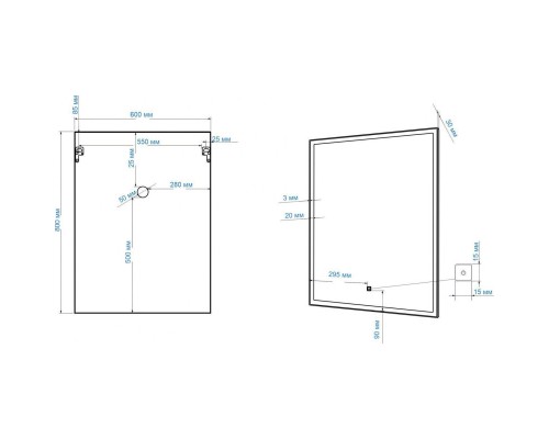 Зеркало 60x80 см Art&Max Arezzo AM-Are-600-800-DS-FC