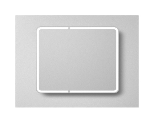 Зеркальный шкаф 100x80 см белый матовый R Art&Max Platino AM-Pla-1000-800-2D-F