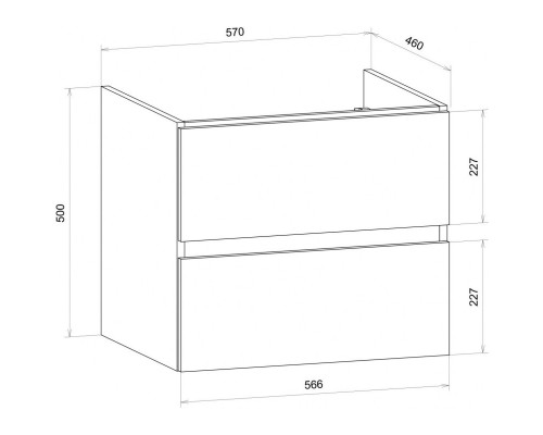 Тумба монти мрамор 57 см Art&Max Techno AM-Techno-600-2C-SO-MR960