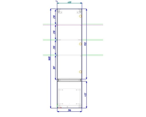 Пенал подвесной айс какао R Art&Max Techno AM-Techno-1600-AC-SO-FC305-R