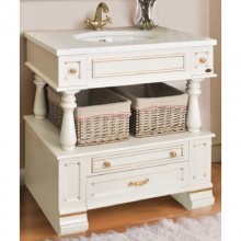 Тумба с раковиной слоновая кость золотая патина 95 см Atoll Джулия