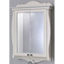 Зеркальный шкаф 78x115 см слоновая кость серебряная патина Atoll Ривьера