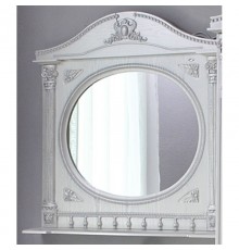 Зеркало 91,5x94,5 см белый жемчуг серебряная патина Atoll Наполеон