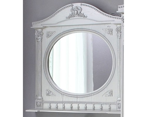 Зеркало 91,5x94,5 см белый жемчуг серебряная патина Atoll Наполеон