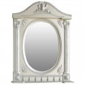 Зеркало 71,5x94,5 см белый жемчуг серебряная патина Atoll Наполеон