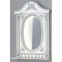 Зеркало 61,5x94,5 см белый жемчуг серебряная патина Atoll Наполеон