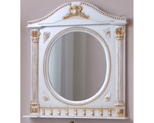 Зеркало 91,5x94,5 см белый жемчуг золотая патина Atoll Наполеон