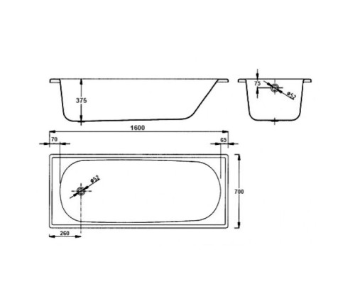 Стальная ванна 160x70 см BLB Europa B60ESLS