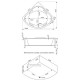 Акриловая ванна 161x161 см Bas Ривьера B00029