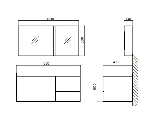 Зеркальный шкаф 100x50 см белый глянец BelBagno BB1000PAC/BL