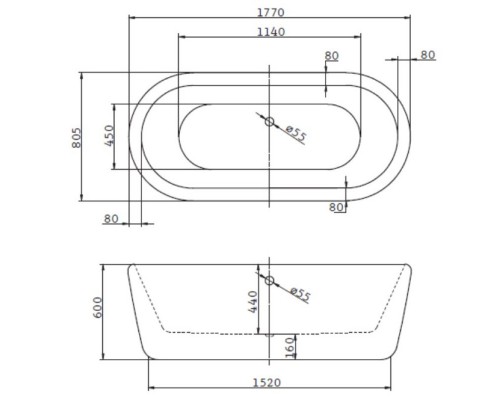 Акриловая ванна 177x80,5 см BelBagno BB29