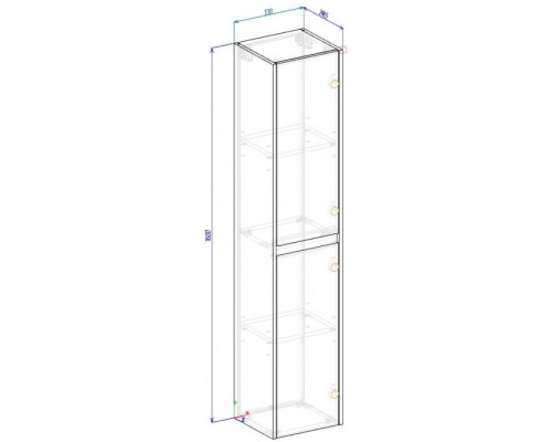 Пенал подвесной Pino Pasadena R BelBagno Kraft KRAFT-1600-2A-SC-PP-R