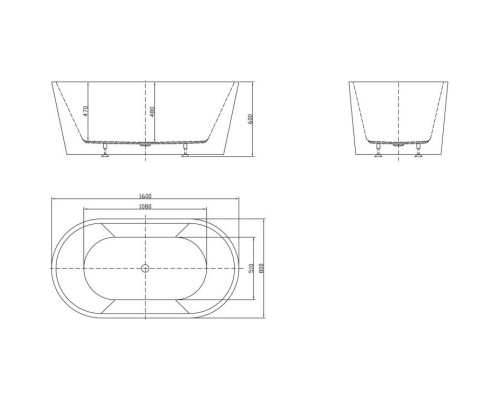 Акриловая ванна 160x80 см BelBagno BB202-1600-800