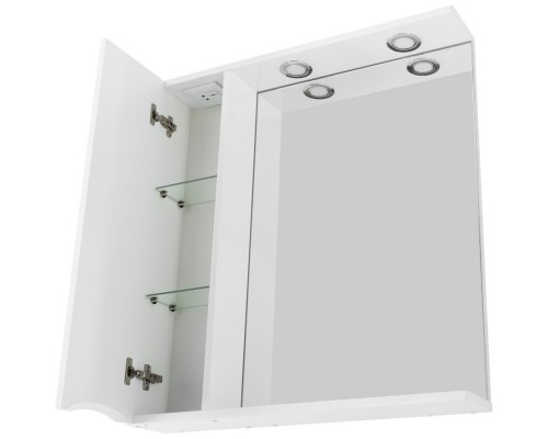 Зеркальный шкаф 60x75 см Bianco Lucido BelBagno Marino MARINO-SPC-600/750-1A-BL-P-L