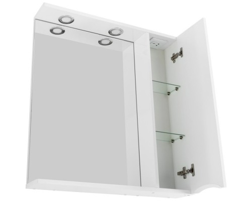 Зеркальный шкаф 60x75 см Bianco Lucido BelBagno Marino MARINO-SPC-600/750-1A-BL-P-R