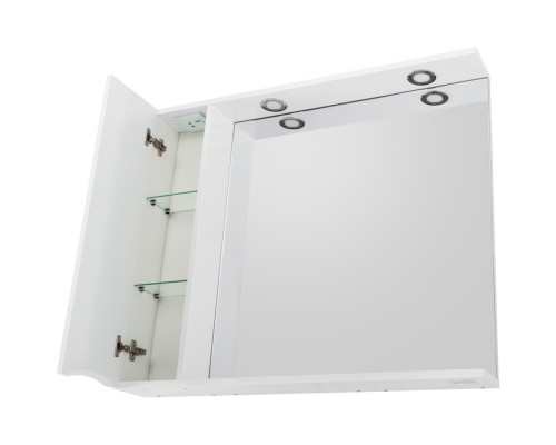 Зеркальный шкаф 90x75 см Bianco Lucido BelBagno Marino MARINO-SPC-900/750-1A-BL-P-L