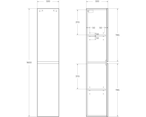 Пенал подвесной Bianco Lucido BelBagno Albano ALBANO-1600-2A-SC-BL-P