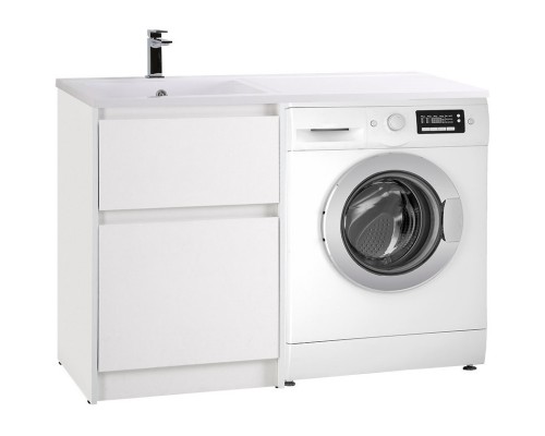 Тумба с раковиной Bianco Opaco 120,3 см BelBagno Kraft KRAFT-LVD-580/1200-2C-PIA-BO + BB1200/480-LV-MR-L