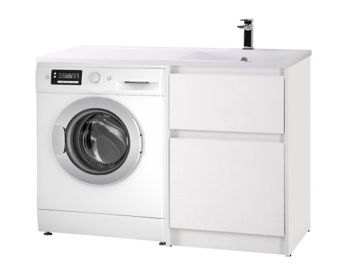 Тумба с раковиной Bianco Opaco 120,3 см BelBagno Kraft KRAFT-LVD-580/1200-2C-PIA-BO + BB1200/480-LV-MR-R