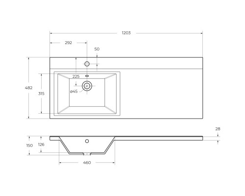 Тумба с раковиной Bianco Opaco 120,3 см BelBagno Kraft KRAFT-LVD-580/1200-2C-PIA-BO + BB1200/480-LV-MR-L