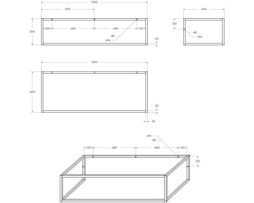 Консоль для раковины Nero BelBagno Kraft EK-120-ST