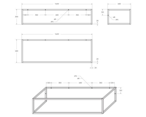 Консоль для раковины Nero BelBagno Kraft EK-140-ST