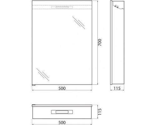 Зеркальный шкаф 50x70 см BelBagno SPC-1A-DL-BL-500