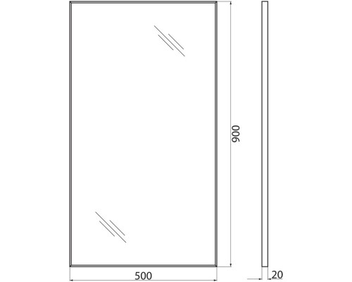 Зеркало 50x90 см BelBagno SPC-AL-500-900