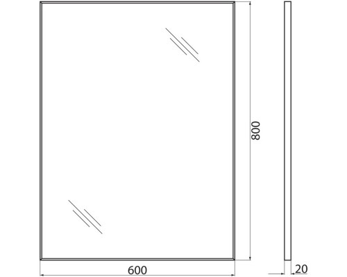 Зеркало 60x80 см BelBagno SPC-AL-600-800