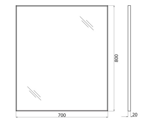 Зеркало 70x80 см BelBagno SPC-AL-700-800