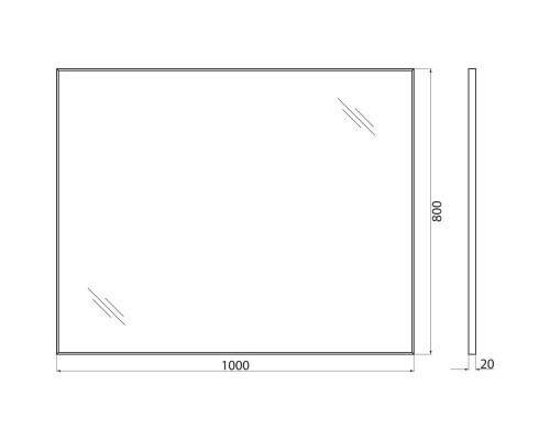 Зеркало 100x80 см BelBagno SPC-AL-1000-800