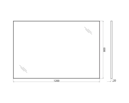 Зеркало 120x80 см BelBagno SPC-AL-1200-800