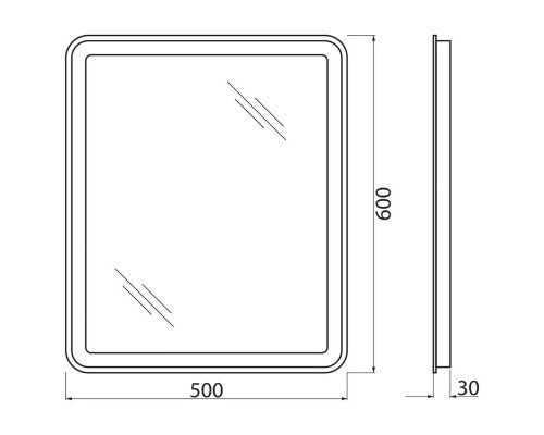 Зеркало 50x60 см BelBagno Marino SPC-MAR-500-600-LED-BTN