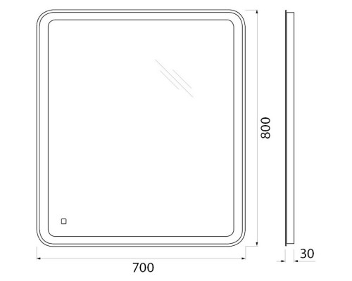 Зеркало 70x80 см BelBagno Marino SPC-MAR-700-800-LED-TCH