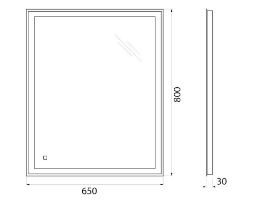 Зеркало 65x80 см BelBagno SPC-GRT-650-800-LED-TCH