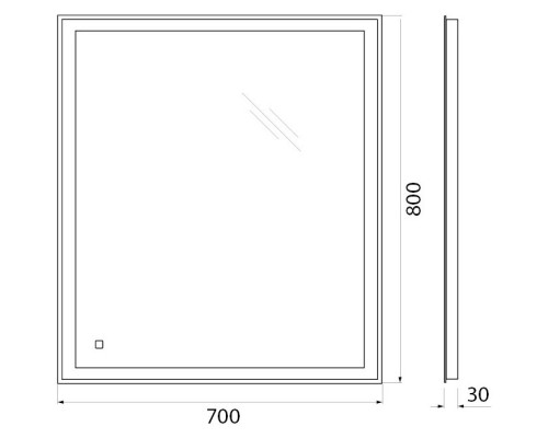 Зеркало 70x80 см BelBagno SPC-GRT-700-800-LED-TCH